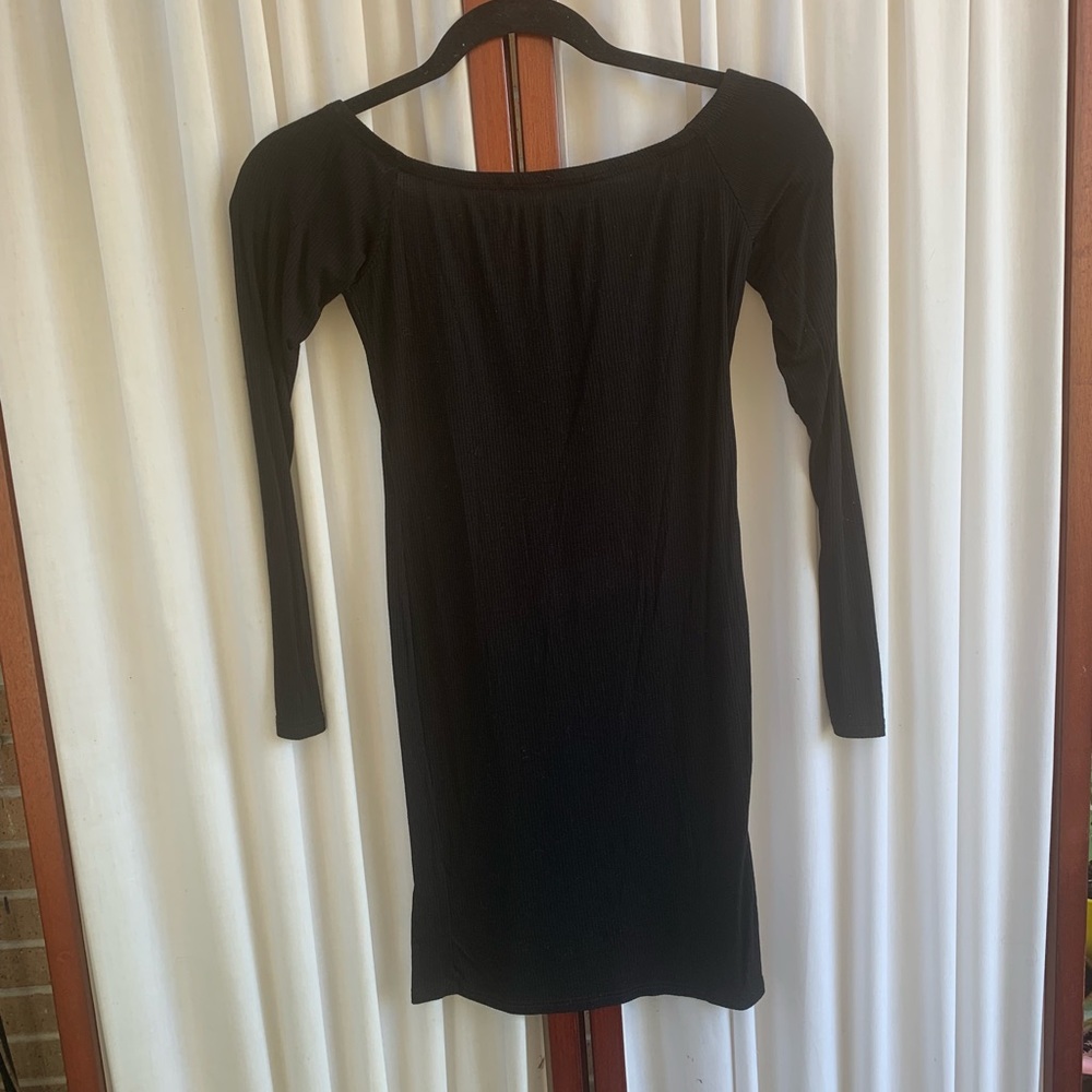 Black off shoulder dress